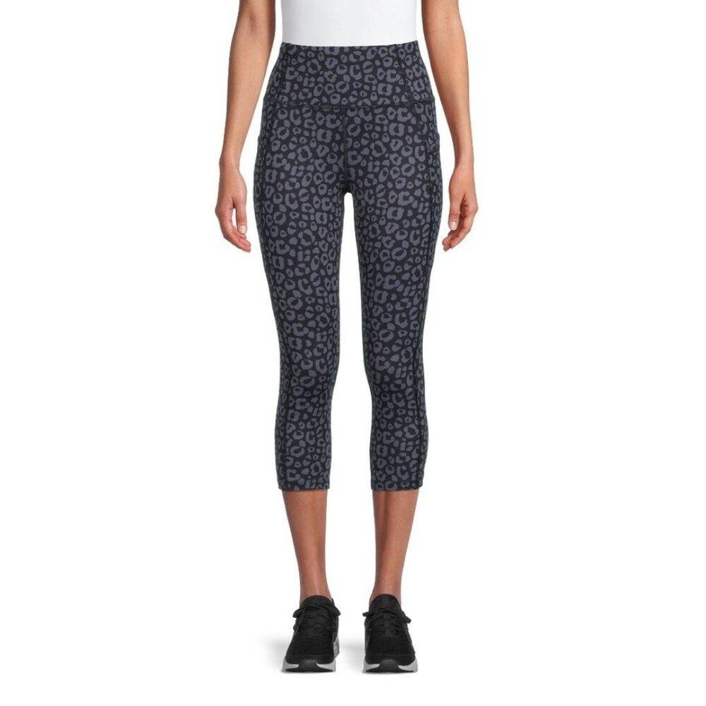 New Avia Pull on Active Capri Leggings Gray safari Size Small 4/6 workout gym